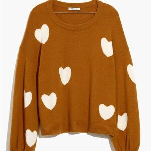 Madewell Heart Crew Neck Sweater, sz S